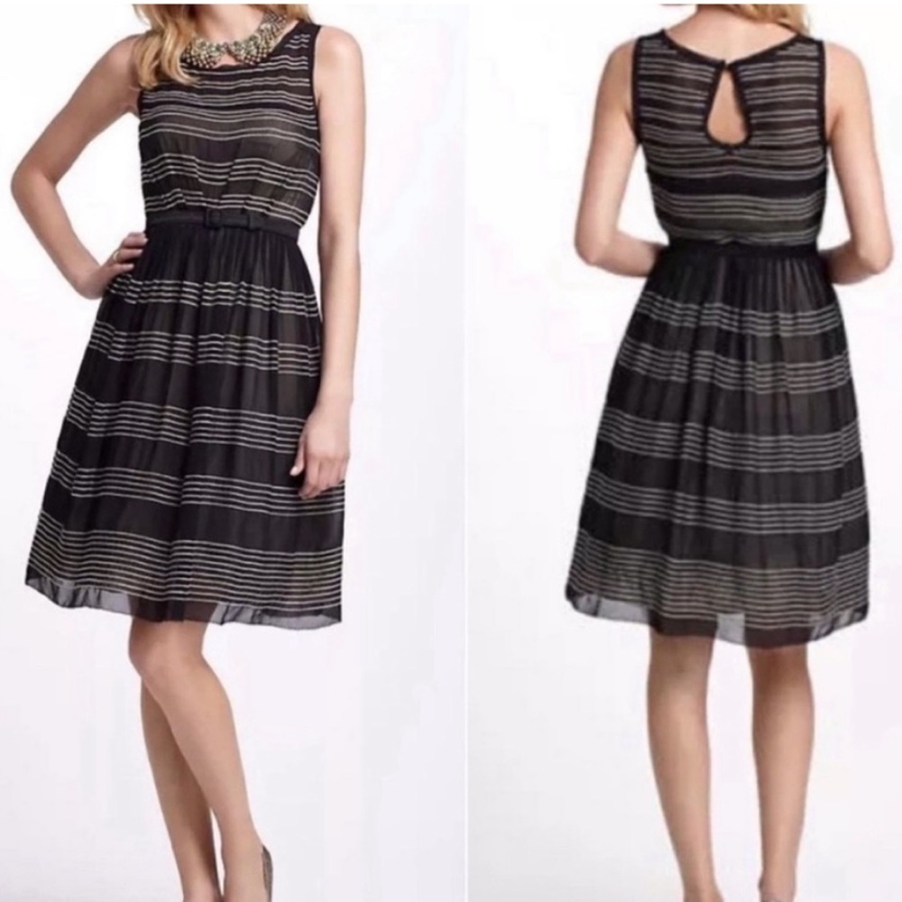 Anthropologie Hitherto Striped Tulle Cocktail Dress